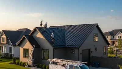 Professional metal roofing installation on Cleveland, OH home by Next Level Exteriors