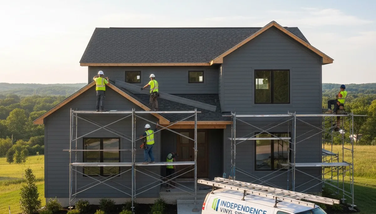Professional vinyl siding installation on home exterior in Cleveland, OH