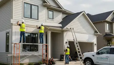Vinyl siding installation on Cleveland OH home by Next Level Exteriors professionals