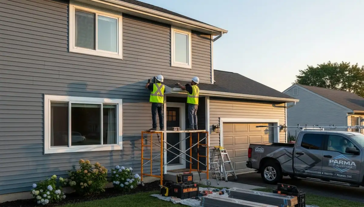 Professional vinyl siding installation on home exterior in Cleveland, OH