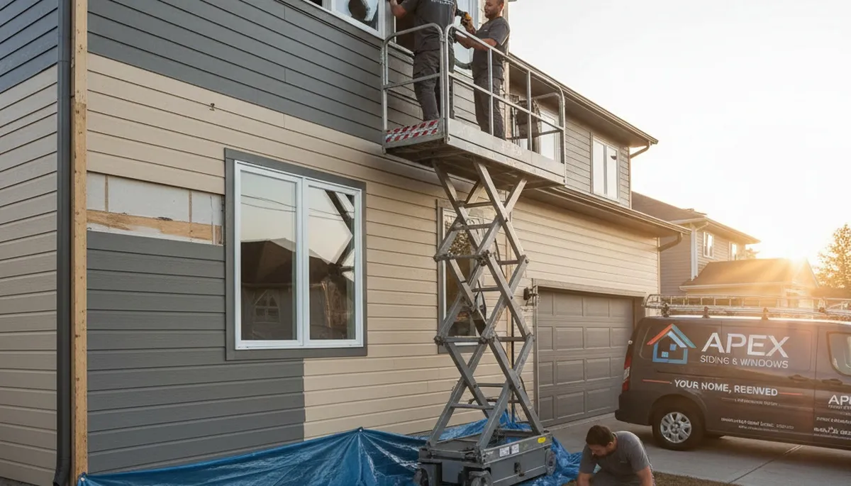 Professional vinyl siding and window repair in Cleveland, OH home exterior by Next Level Exteriors