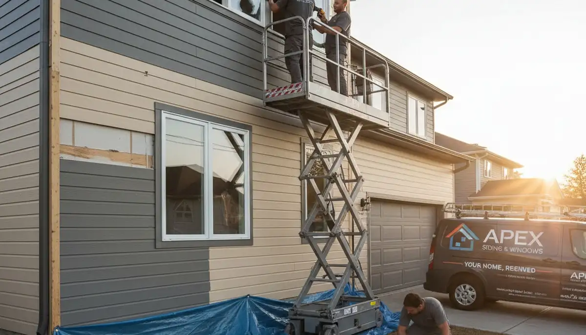 Professional vinyl siding and window repair in Cleveland, OH home exterior by Next Level Exteriors
